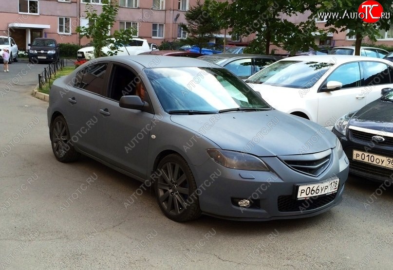 3 189 р. Решётка радиатора (рестайл) Style (полоска)  Mazda 3/Axela  BK (2006-2009) рестайлинг седан (Неокрашенная)  с доставкой в г. Кемерово