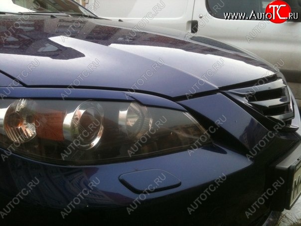 689 р. Реснички на фары Корнер  Mazda 3/Axela  BK (2003-2009) дорестайлинг седан, рестайлинг седан (Неокрашенные)  с доставкой в г. Кемерово