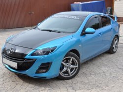 1 049 р. Реснички на фары LENZDESIGN Mazda 3/Axela BL дорестайлинг, хэтчбэк 5 дв. (2009-2011) (Неокрашенные)  с доставкой в г. Кемерово. Увеличить фотографию 2