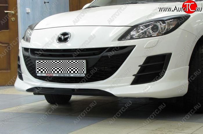 1 049 р. Реснички на фары LENZDESIGN Mazda 3/Axela BL дорестайлинг, хэтчбэк 5 дв. (2009-2011) (Неокрашенные)  с доставкой в г. Кемерово