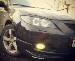 689 р. Реснички на фары Style (короткие)  Mazda 3/Axela  BK (2003-2009) дорестайлинг седан, рестайлинг седан (Неокрашенные)  с доставкой в г. Кемерово. Увеличить фотографию 2