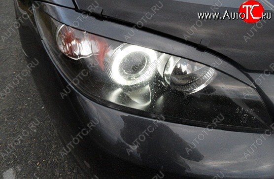 689 р. Реснички на фары Style (короткие)  Mazda 3/Axela  BK (2003-2009) дорестайлинг седан, рестайлинг седан (Неокрашенные)  с доставкой в г. Кемерово