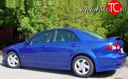 6 549 р. Накладка Razzi на задний бампер Mazda 6 GG седан дорестайлинг (2002-2005) (Неокрашенная)  с доставкой в г. Кемерово