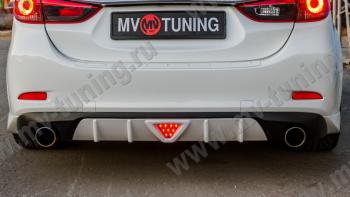 2 499 р. Стоп сигнал LED F1  Mazda 6  GJ (2012-2018) дорестайлинг седан, 1-ый рестайлинг седан (Чёрный)  с доставкой в г. Кемерово. Увеличить фотографию 2
