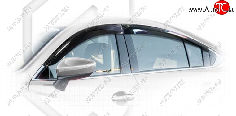1 989 р. Дефлектора окон CA-Plastiс Mazda 6 GJ 1-ый рестайлинг седан (2015-2018) (Classic полупрозрачный, Без хром.молдинга)  с доставкой в г. Кемерово