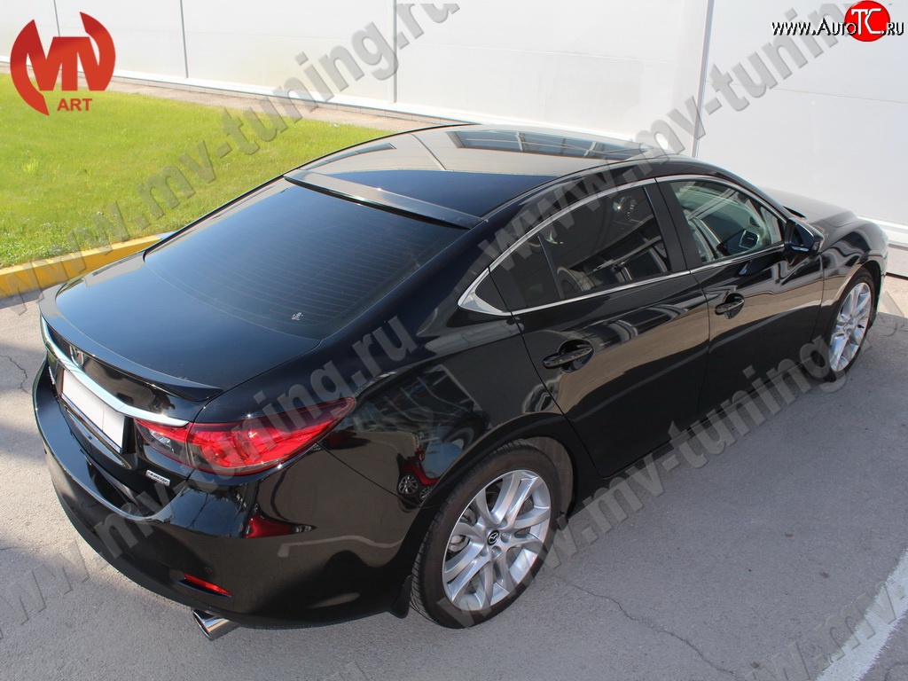 4 299 р. Козырёк на заднее стекло Sport Mazda 6 GJ дорестайлинг седан (2012-2015) (Неокрашенный)  с доставкой в г. Кемерово