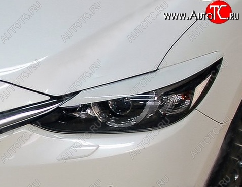 1 299 р. Реснички на фары Tuning-Sport (для диодной оптики)  Mazda 6  GJ (2015-2018) 1-ый рестайлинг седан (Неокрашенные)  с доставкой в г. Кемерово