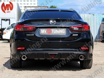 12 699 р. Диффузор заднего бампера Sport v2 Mazda 6 GJ 1-ый рестайлинг седан (2015-2018) (Неокрашенный)  с доставкой в г. Кемерово. Увеличить фотографию 4
