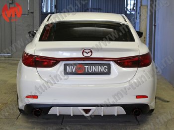 12 699 р. Диффузор заднего бампера Sport v2 Mazda 6 GJ 1-ый рестайлинг седан (2015-2018) (Неокрашенный)  с доставкой в г. Кемерово. Увеличить фотографию 5