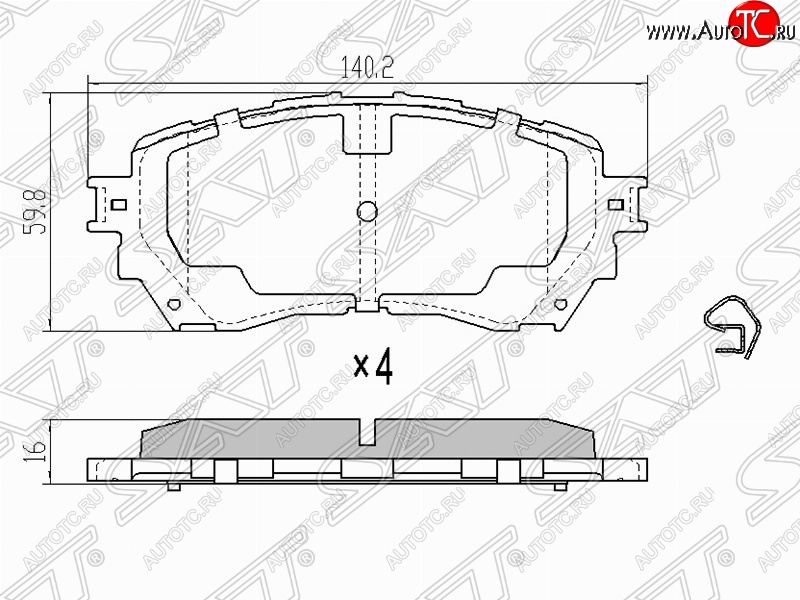 1 169 р. Колодки тормозные (передние) SAT  Mazda 6  GJ - Atenza  правый руль  с доставкой в г. Кемерово