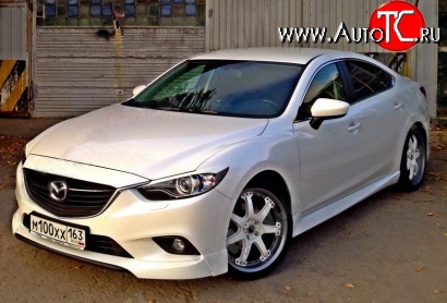 7 899 р. Накладки на передний бампер SkyActivSport  Mazda 6  GJ (2012-2015) дорестайлинг седан (Неокрашенная)  с доставкой в г. Кемерово