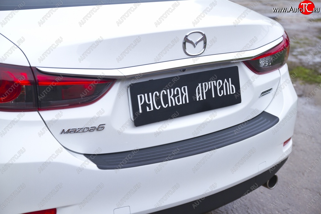 1 389 р. Накладка на задний бампер RA  Mazda 6  GJ (2012-2018) дорестайлинг седан, 1-ый рестайлинг седан  с доставкой в г. Кемерово