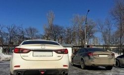 12 699 р. Диффузор заднего бампера Sport v1  Mazda 6  GJ (2015-2018) 1-ый рестайлинг седан (Неокрашенная)  с доставкой в г. Кемерово. Увеличить фотографию 2