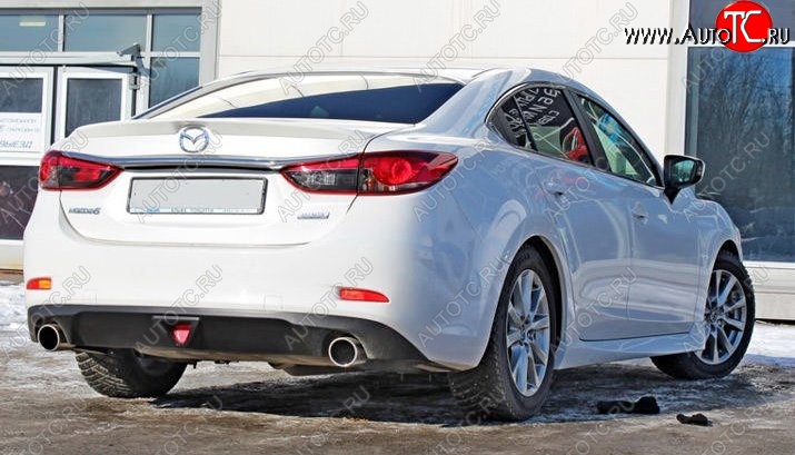 12 699 р. Диффузор заднего бампера Sport v1  Mazda 6  GJ (2015-2018) 1-ый рестайлинг седан (Неокрашенная)  с доставкой в г. Кемерово