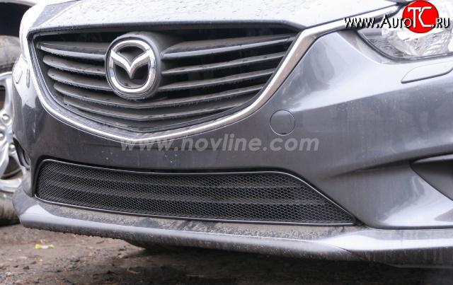 1 619 р. Сетка на бампер Novline Mazda 6 GJ дорестайлинг седан (2012-2015)  с доставкой в г. Кемерово