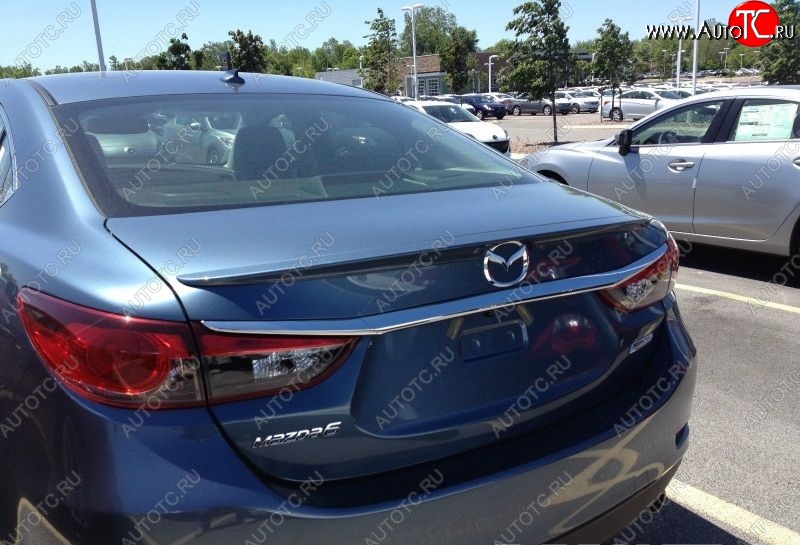 4 089 р. Лип спойлер SKYACTIV Mazda 6 GJ 1-ый рестайлинг седан (2015-2018) (Неокрашенный)  с доставкой в г. Кемерово