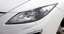849 р. Реснички на фары (рестайлинг) RA Mazda 6 GH рестайлинг лифтбэк (2010-2012) (Неокрашенные)  с доставкой в г. Кемерово. Увеличить фотографию 2