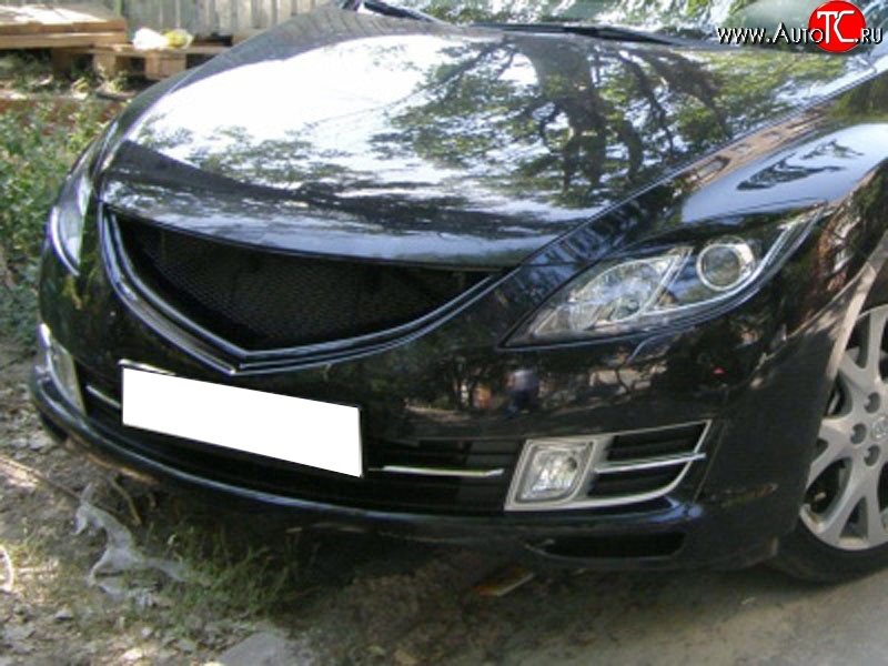 1 499 р. Решётка радиатора Racing Mazda 6 GH дорестайлинг лифтбэк (2007-2010) (Неокрашенная)  с доставкой в г. Кемерово