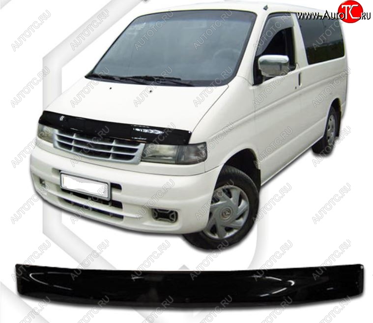 1 999 р. Дефлектор капота CA-Plastic  Mazda Bongo  Friendee (1995-2005) (Classic черный, Без надписи)  с доставкой в г. Кемерово