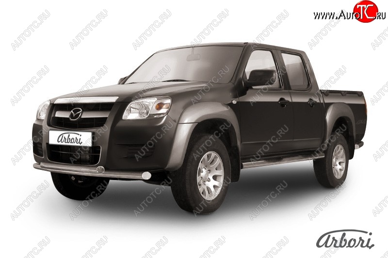 14 579 р. Защита переднего бампера Arbori (нержавейка, 2 трубы d57 mm)  Mazda BT-50 (2006-2011)  с доставкой в г. Кемерово
