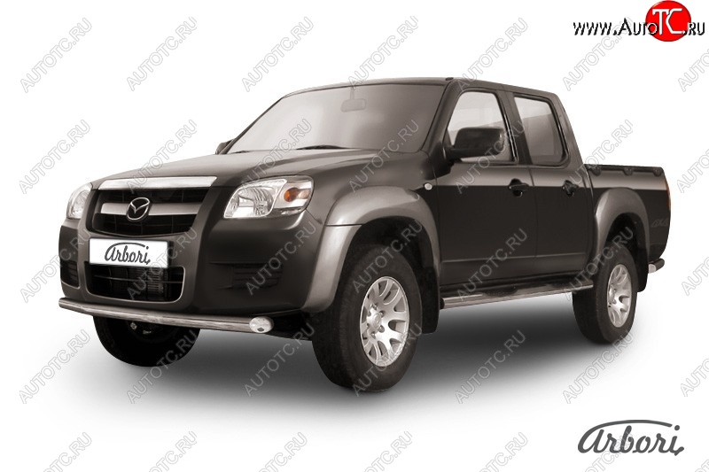 13 319 р. Защита переднего бампера Arbori (нержавейка, 1 труба d76 mm).  Mazda BT-50 (2006-2011)  с доставкой в г. Кемерово