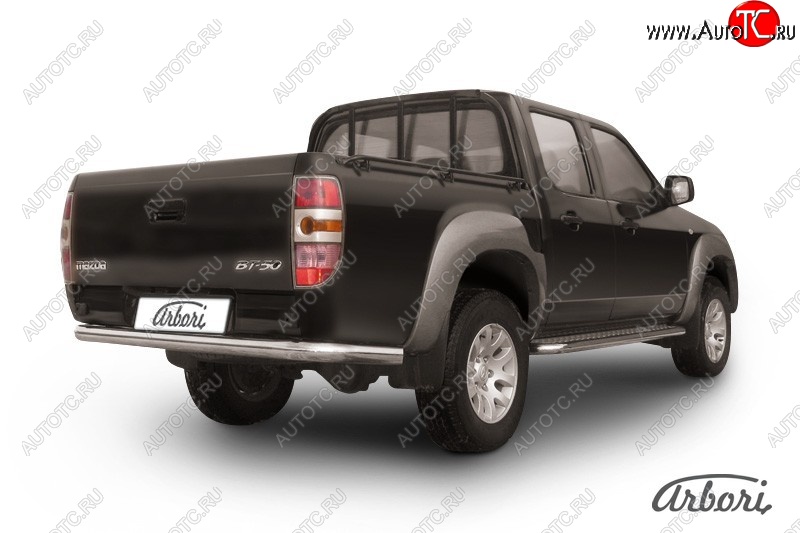 13 319 р. Защита заднего бампера Arbori (нержавейка, 1 труба d76 mm). Mazda BT-50 (2006-2011)  с доставкой в г. Кемерово