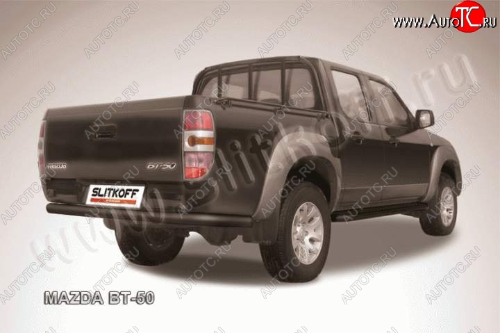 9 449 р. Защита задняя Slitkoff Mazda BT-50 (2011-2015) (Цвет: серебристый)  с доставкой в г. Кемерово