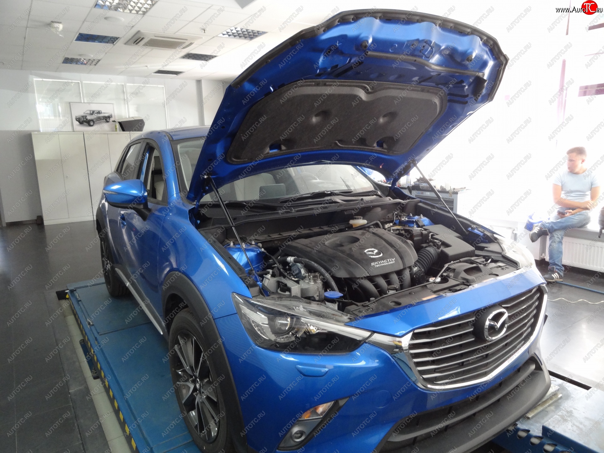 2 399 р. Упоры капота Russtal Mazda CX-3 DK дорестайлинг (2014-2018)  с доставкой в г. Кемерово