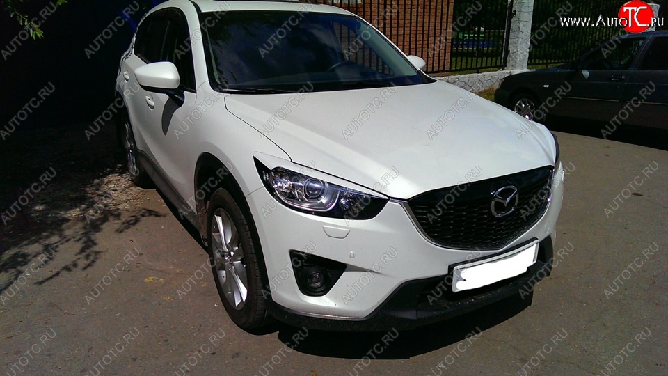 1 299 р. Реснички на фары Tuning-Sport v1 (широкие)  Mazda CX-5  KE (2011-2017) дорестайлинг, рестайлинг (Неокрашенные)  с доставкой в г. Кемерово