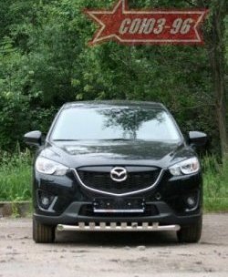 22 994 р. Защита переднего бампера с декоративными элементами (d60) Souz-96  Mazda CX-5  KE (2011-2017) дорестайлинг, рестайлинг  с доставкой в г. Кемерово. Увеличить фотографию 2