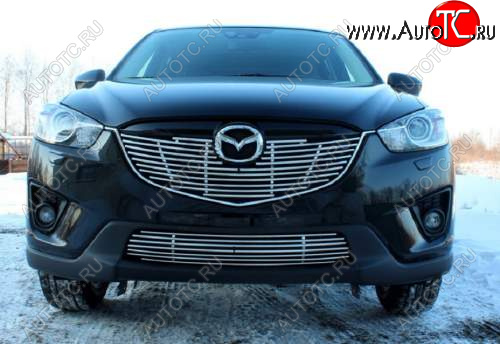 3 968 р. Декоративный элемент воздухозаборника Souz96 нержавеющая сталь Mazda CX-5 KE дорестайлинг (2011-2014) (Черная 10 мм)  с доставкой в г. Кемерово