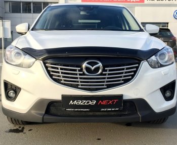 3 299 р. Дефлектор капота SIM Mazda CX-5 KE рестайлинг (2015-2017)  с доставкой в г. Кемерово. Увеличить фотографию 1