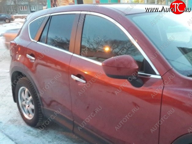 2 849 р. Накладки на нижнюю часть окон дверей СТ Mazda CX-5 KE рестайлинг (2015-2017) (Неокрашенные)  с доставкой в г. Кемерово