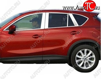6 449 р. Накладки на верхнюю часть окон дверей СТ Mazda CX-5 KE дорестайлинг (2011-2014) (Неокрашенные)  с доставкой в г. Кемерово