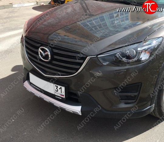 2 349 р. Накладка на передний бампер СТ v4 v4 Mazda CX-5 KE дорестайлинг (2011-2014) (Неокрашенная)  с доставкой в г. Кемерово