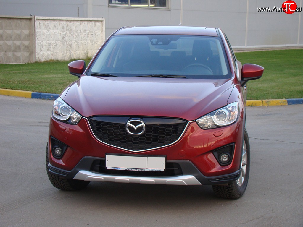 4 649 р. Накладка Sport Line на передний бампер  Mazda CX-5  KE (2011-2014) дорестайлинг (Неокрашенная)  с доставкой в г. Кемерово