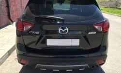 2 749 р. Накладка на задний бампер СТ v2 v2  Mazda CX-5  KE (2011-2017) дорестайлинг, рестайлинг (Неокрашенная)  с доставкой в г. Кемерово. Увеличить фотографию 1