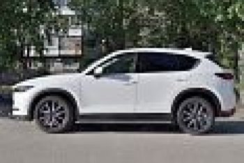 19 399 р. Пороги труба 120х60 овал с проступью . Russtal Mazda CX-5 KF (2016-2025)  с доставкой в г. Кемерово. Увеличить фотографию 3