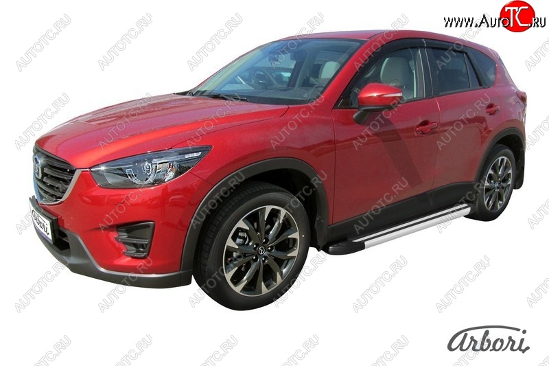 12 509 р. Порожки для ног Arbori Luxe Black Mazda CX-5 KE рестайлинг (2015-2017)  с доставкой в г. Кемерово