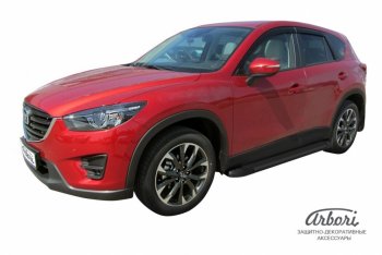11 609 р. Порожки для ног Arbori Optima Black Mazda CX-5 KE рестайлинг (2015-2017)  с доставкой в г. Кемерово. Увеличить фотографию 2