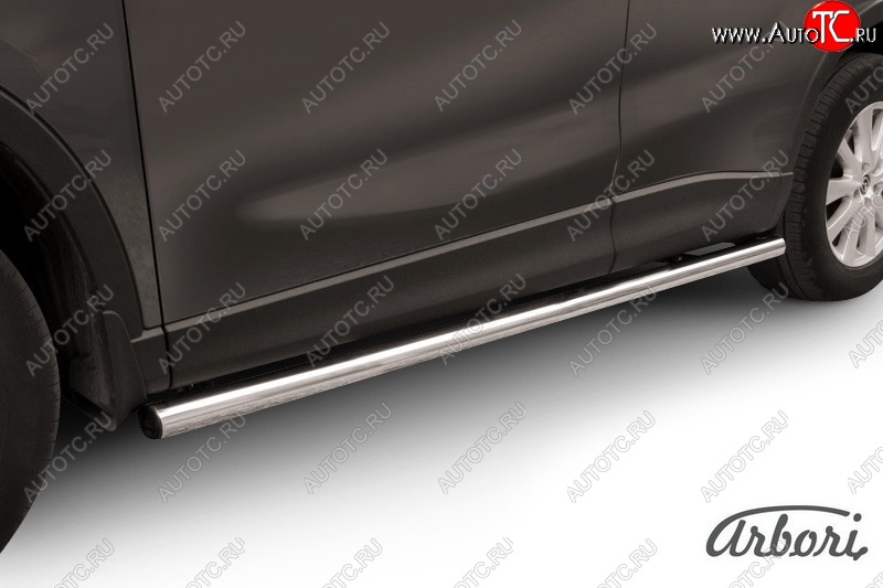 27 999 р. Защита штатных порогов Arbori (нержавейка, d57 mm).  Mazda CX-5  KE (2011-2017) дорестайлинг, рестайлинг  с доставкой в г. Кемерово