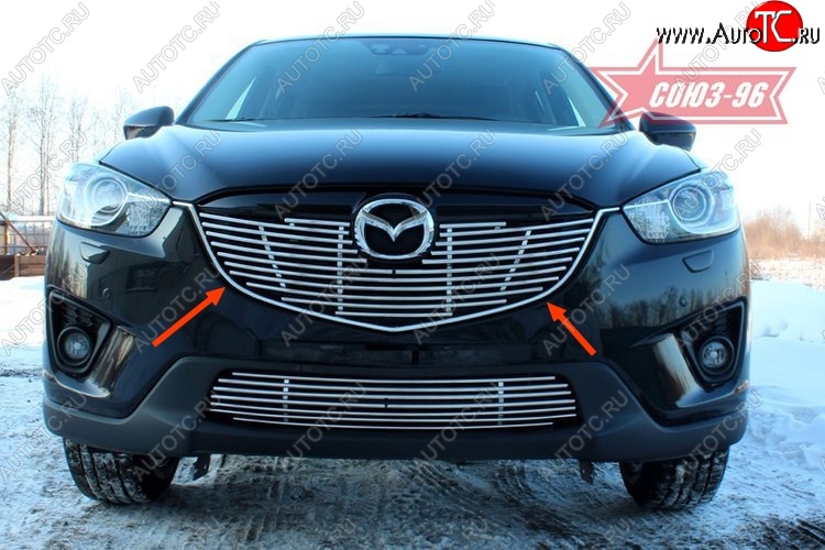 8 684 р. Декоративный элемент решетки радиатора Souz-96 (d10) Mazda CX-5 KE дорестайлинг (2011-2014)  с доставкой в г. Кемерово