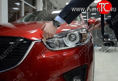 1 999 р. Реснички на фары CT Mazda CX-5 KE рестайлинг (2015-2017) (Неокрашенные)  с доставкой в г. Кемерово