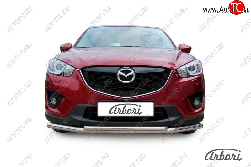 15 182 р. Защита переднего бампера Arbori (нержавейка, 2 трубы d57 и 42 mm) Mazda CX-5 KE рестайлинг (2015-2017)  с доставкой в г. Кемерово