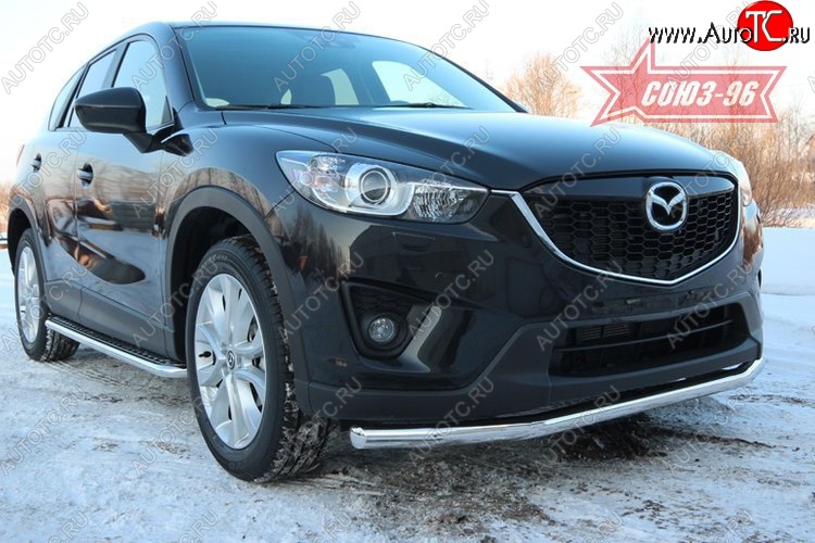16 424 р. Защита переднего бампера одинарная Souz-96 (d60) Mazda CX-5 KE рестайлинг (2015-2017)  с доставкой в г. Кемерово