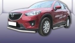 Одинарная защита переднего бампера из трубы диаметром 57 мм Slitkoff Mazda CX-5 KE дорестайлинг (2011-2014)