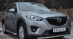 13 949 р. Одинарная защита переднего бампера диаметром 42 мм SLITKOFF  Mazda CX-5  KE (2011-2017) дорестайлинг, рестайлинг  с доставкой в г. Кемерово. Увеличить фотографию 4