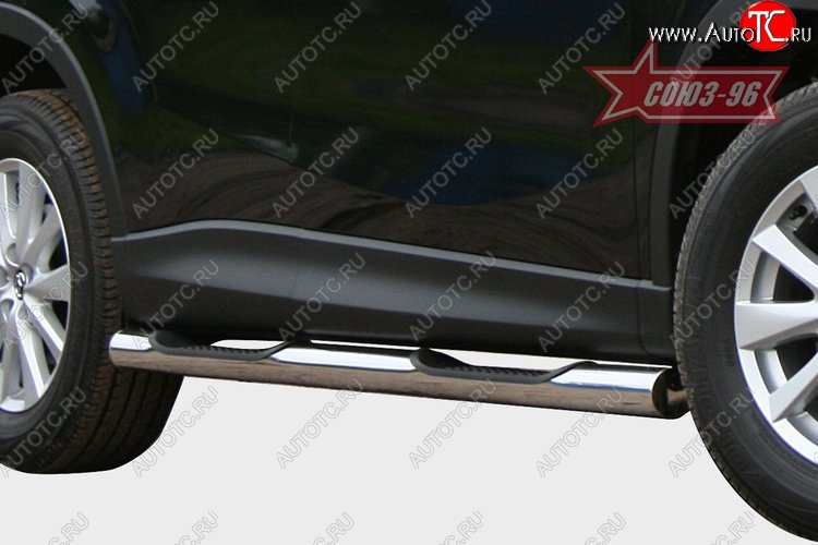 24 434 р. Защита порогов с проступью Souz-96 (d76) Mazda CX-5 KE рестайлинг (2015-2017)  с доставкой в г. Кемерово
