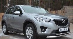 17 299 р. Защита порогов из круглой трубы диаметром 63 мм Russtal Mazda CX-5 KE рестайлинг (2015-2017) (Защита порогов с со скосами на торцах (вариант 1))  с доставкой в г. Кемерово. Увеличить фотографию 4