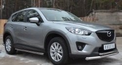 17 299 р. Защита порогов из круглой трубы диаметром 63 мм Russtal  Mazda CX-5  KE (2011-2017) дорестайлинг, рестайлинг (Защита порогов с со скосами на торцах (вариант 1))  с доставкой в г. Кемерово. Увеличить фотографию 8